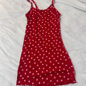 Red Heart Print Mini Dress